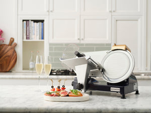 BESWOOD 10" Electric Deli Meat Slicer, Cheese Food Slicer with Premium Chromium-plated Steel Blade,240W
