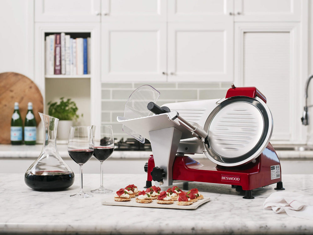 BESWOOD 10" Electric Deli Meat Slicer, Cheese Food Slicer with Premium Chromium-plated Steel Blade,240W