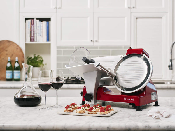 BESWOOD 10" Electric Deli Meat Slicer, Cheese Food Slicer with Premium Chromium-plated Steel Blade,240W