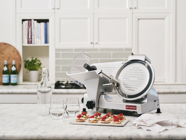 BESWOOD 10" Electric Deli Meat Slicer, Cheese Food Slicer with Premium Chromium-plated Steel Blade,240W