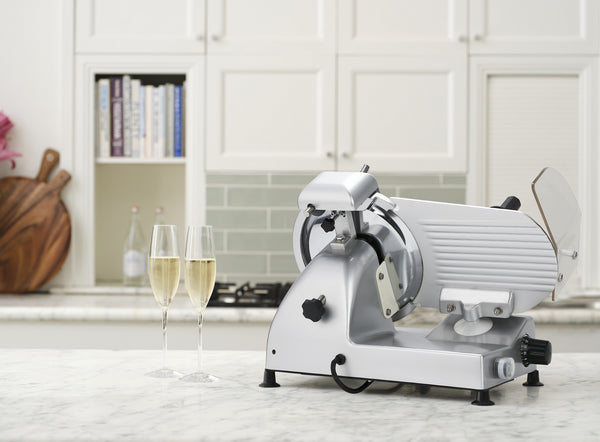 BESWOOD 10" Electric Deli Meat Slicer, Cheese Food Slicer with Premium Chromium-plated Steel Blade,240W