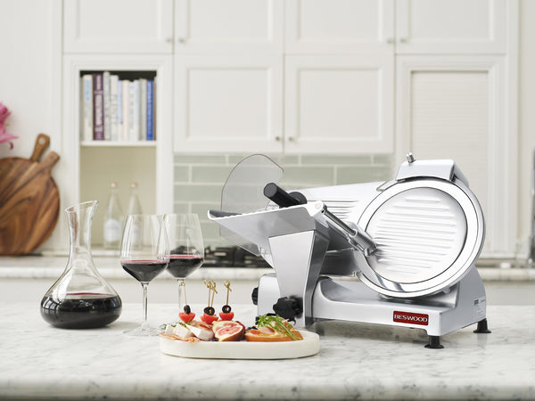 BESWOOD 10" Electric Deli Meat Slicer, Cheese Food Slicer with Premium Chromium-plated Steel Blade,240W BESWOOD-250